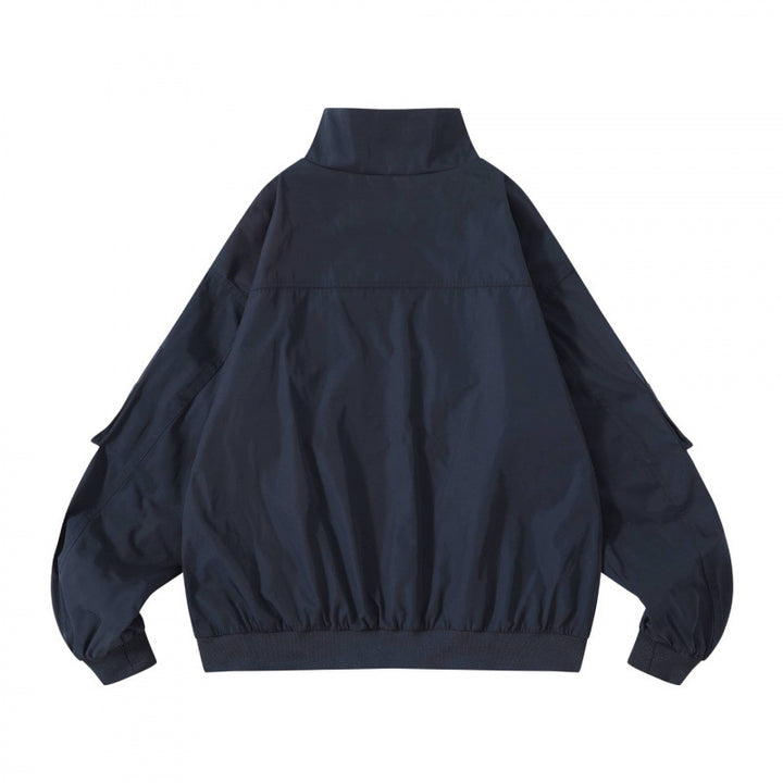 Unisex Kastige Utility Bomber Jacket with Stand Collar, Zipper and Sleeve Pockets Mune Fashion