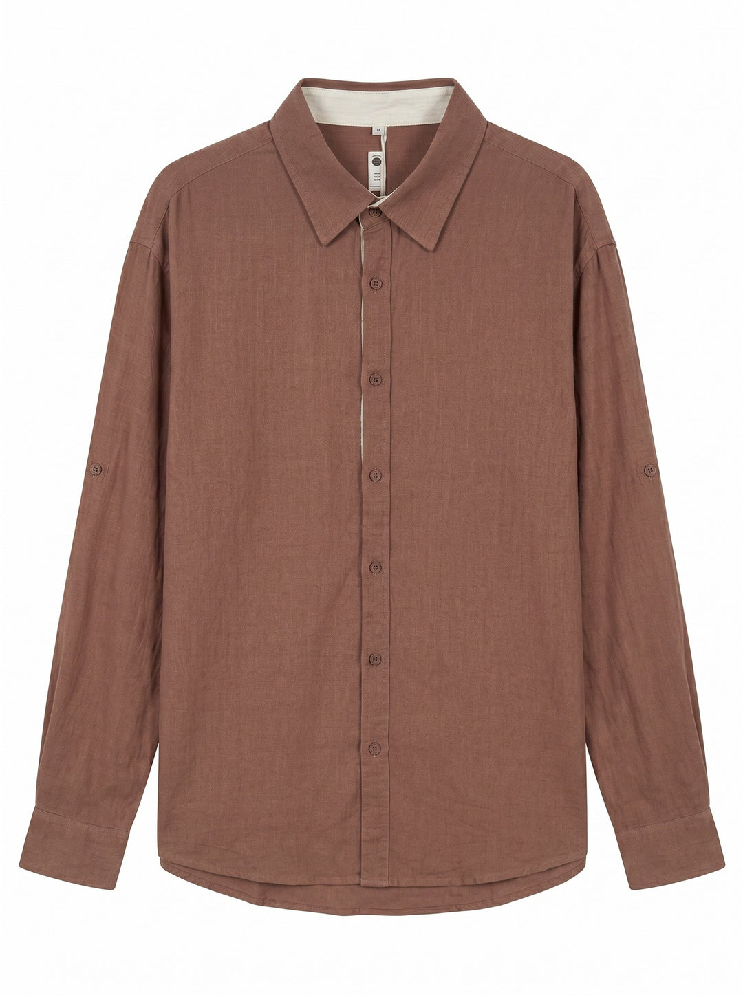 Unisex Lightweight Oversized Shirt in Linen Look with Kent Collar and Sleeve Tab Mune Fashion