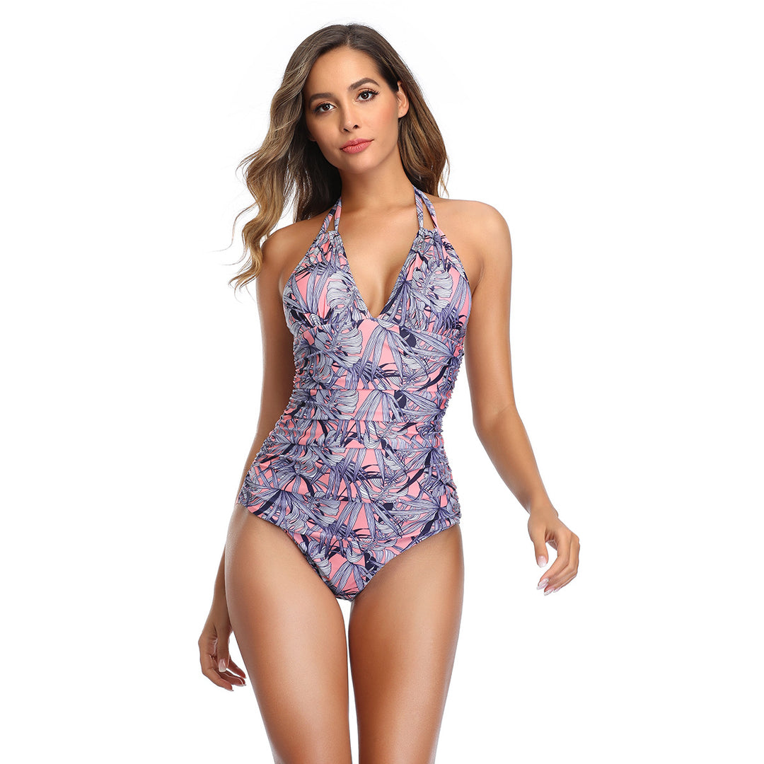 Women's one-piece swimsuit with shaping design and V-neck Mune Fashion