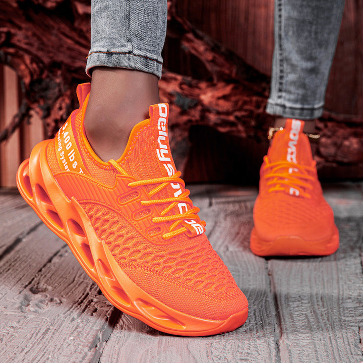 Ladies Air Cushion Sneakers with Transparent Air Sole and Knitted Upper Mune Fashion