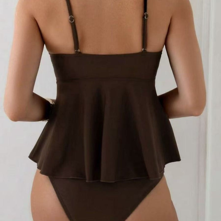 Women's tankini with playful ruffle design and elegant shell detail Mune Fashion