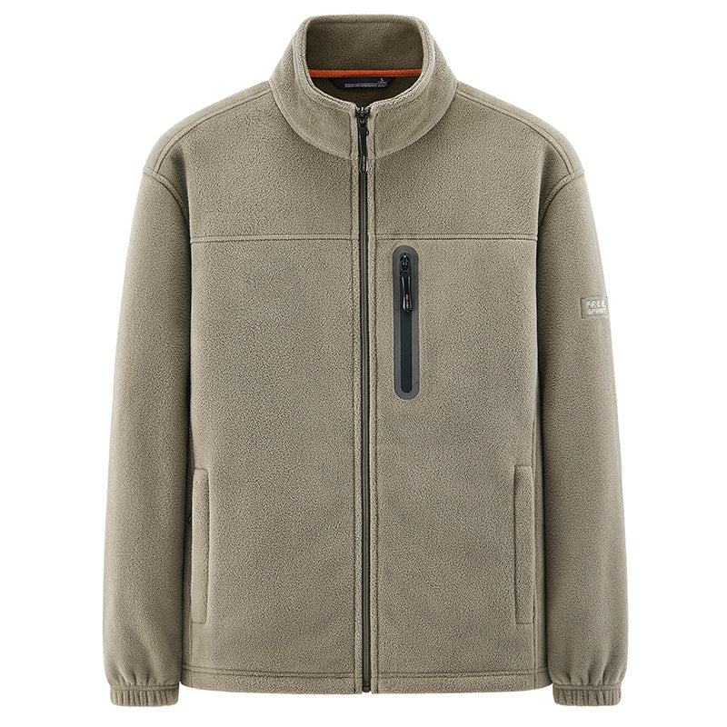Men's Soft Fleece Jacket with High Collar Mune Fashion