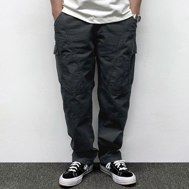 Men's Casual Baggy Cargo Pants with Knee Inserts, Multi-Pockets and Workwear Details Mune Fashion