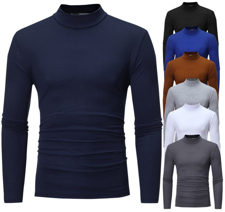 Men's tailored long sleeve stand collar shirt made of stretch jersey Mune Fashion