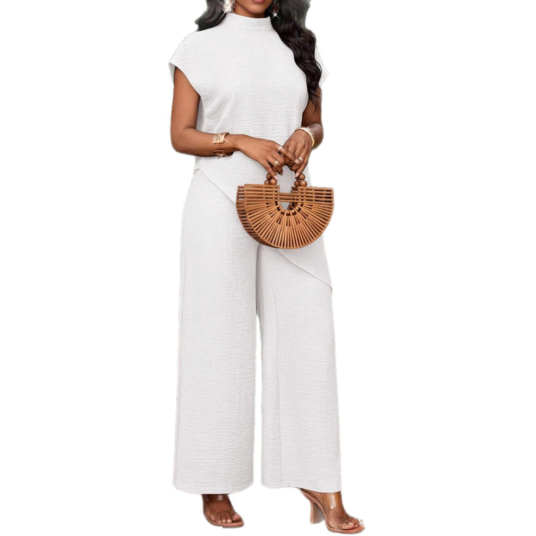 Women's Two-Piece Set with Asymmetrical Tunic and Wide Palazzo Pants Mune Fashion