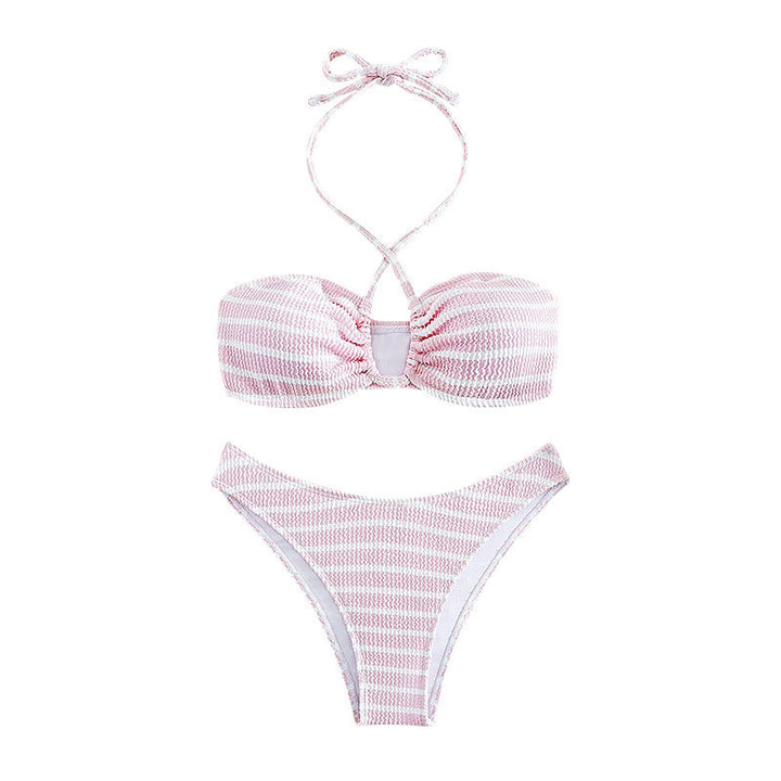 Women's Bandeau Bikini with stylish striped design Mune Fashion