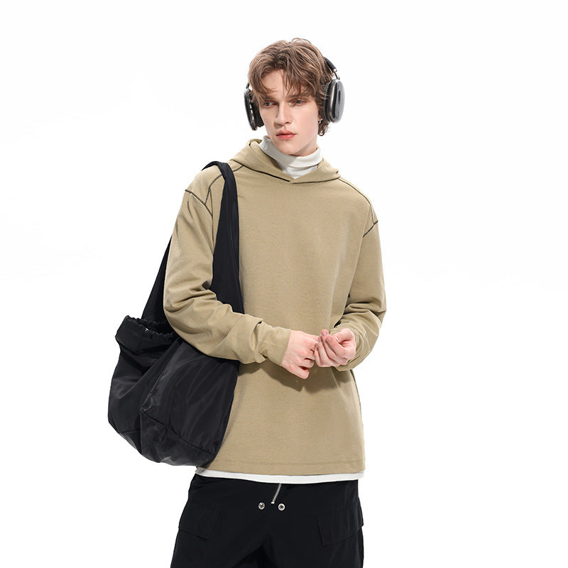Men's Oversized Hoodie made of heavy cotton blend with contrast stitching and raglan sleeves Mune Fashion