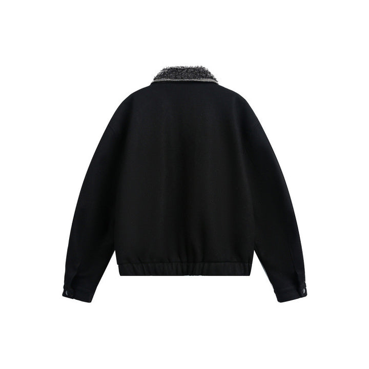 Men's Boxy Bomber Jacket with Teddy Collar, Lined Pockets and Elastic Hem Mune Fashion
