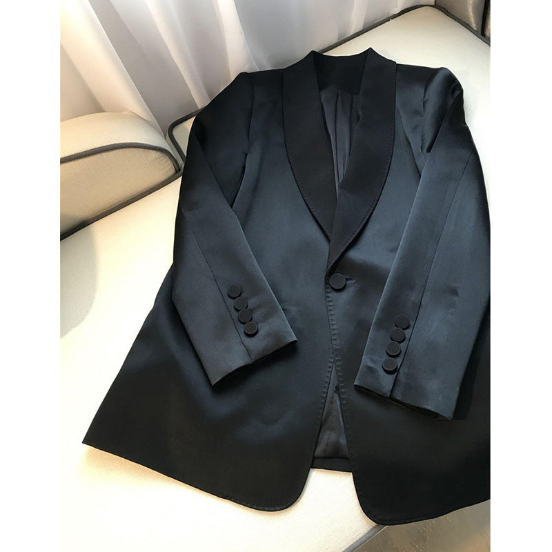 Women Elegant Blazer with chic pattern and high collar Mune Fashion