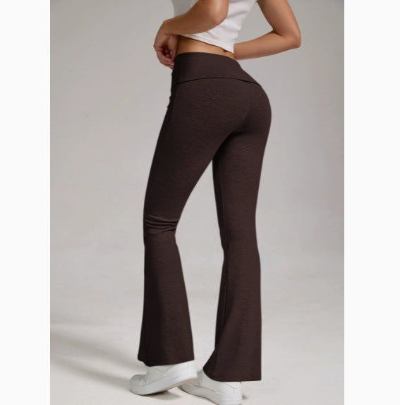 Women's high-waisted stretch flare yoga pants with shaping waistband Mune Fashion