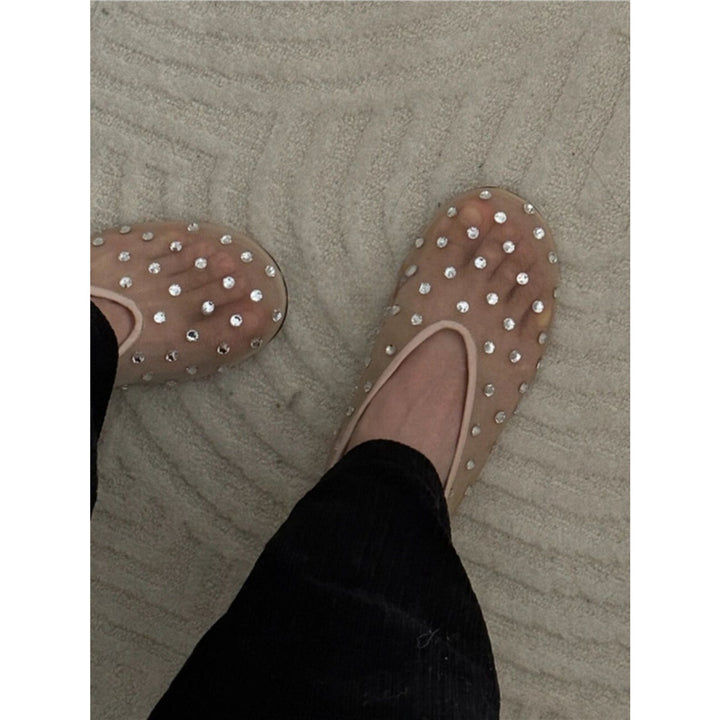 Women's Mesh Mules with Decorative Studs and Padded Comfort Insole Mune Fashion