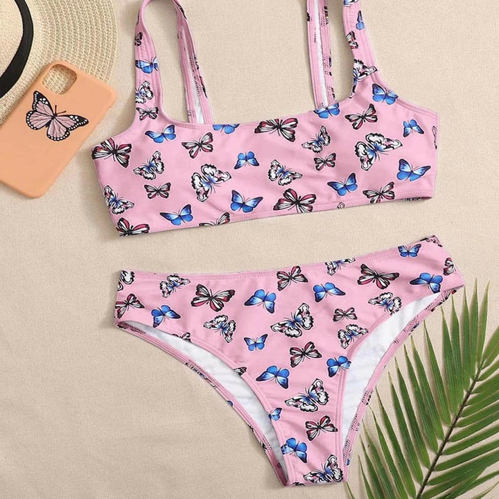 Women's bikini set with colorful butterfly pattern Mune Fashion