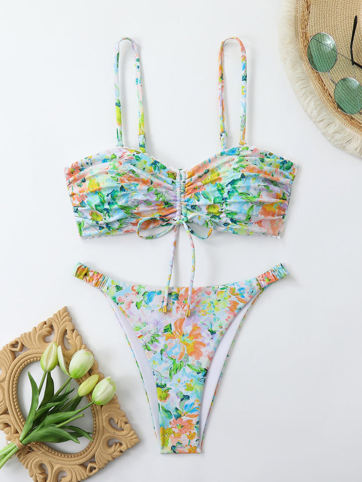 Women's bikini set with gathered top and high-waisted pants Mune Fashion