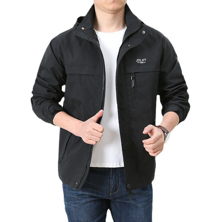 Men's Breathable Transitional Softshell Jacket in Field Style with Hidden Hood and Zip Chest Pocket Mune Fashion