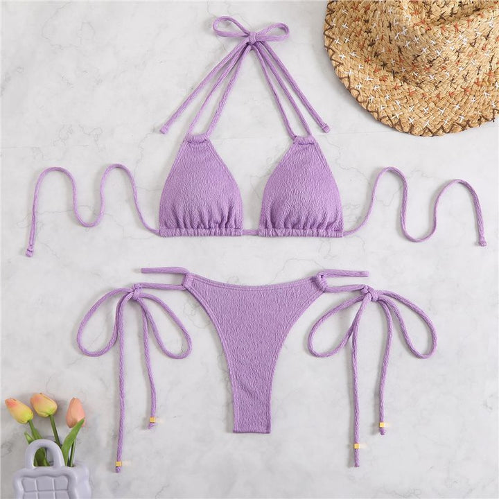 Women's Triangle Bikini Set with Adjustable Ties Mune Fashion