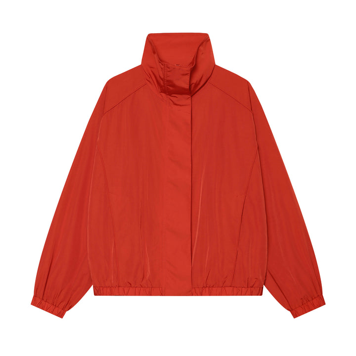 Women's lightweight windproof transition jacket with stand-up collar raglan sleeves elastic hem Mune Fashion