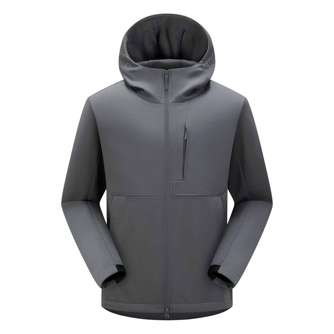 Men's softshell functional jacket with insulation, hood & two-way zipper Mune Fashion