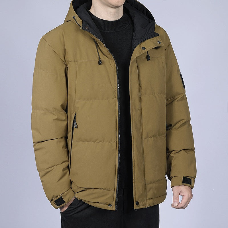 Men's short cut quilted winter jacket with hood, windproof membrane & adjustable cuffs Mune Fashion