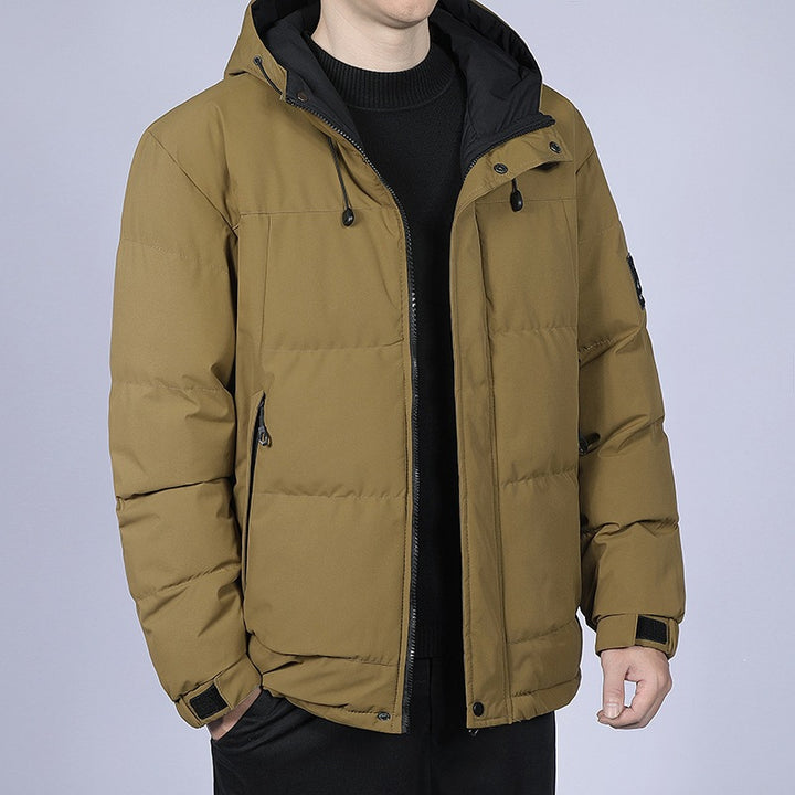 Men's short cut quilted winter jacket with hood, windproof membrane & adjustable cuffs Mune Fashion