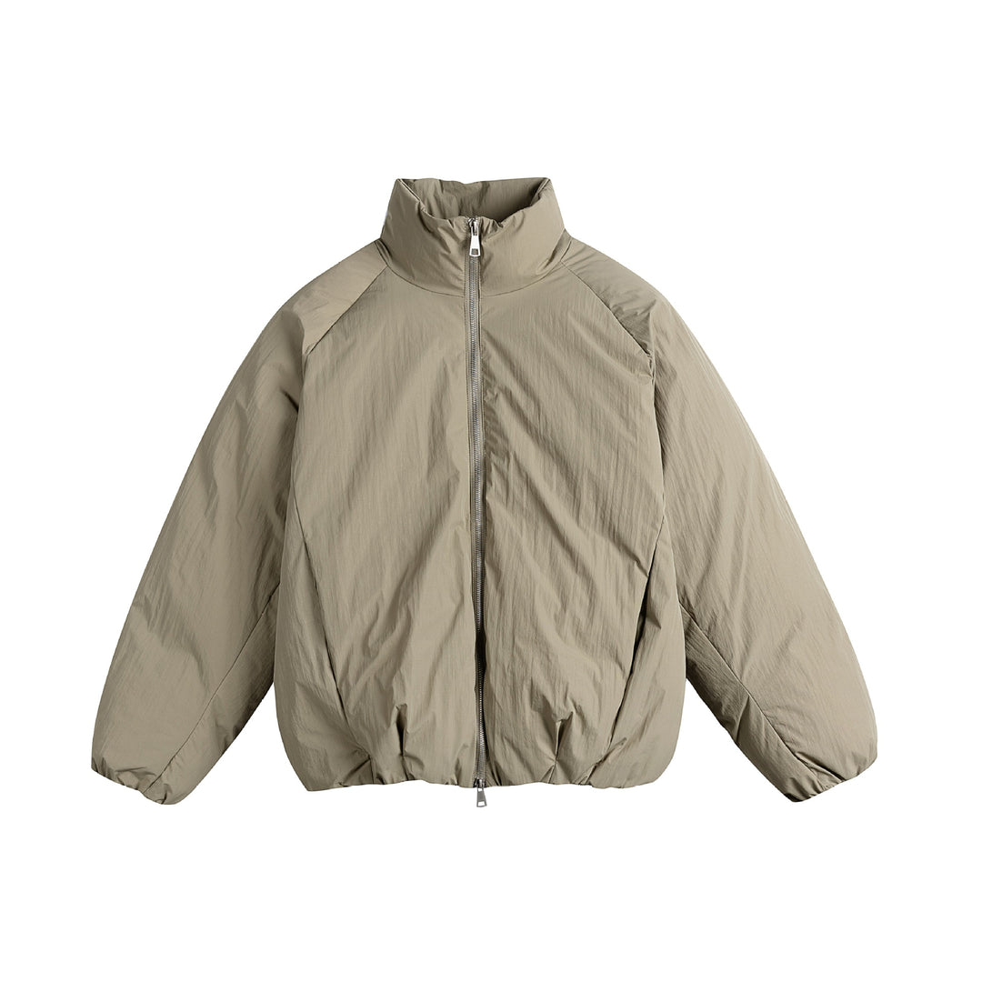 Unisex Oversized Padded Jacket with High Stand-Up Collar and Two-Way Zipper Mune Fashion