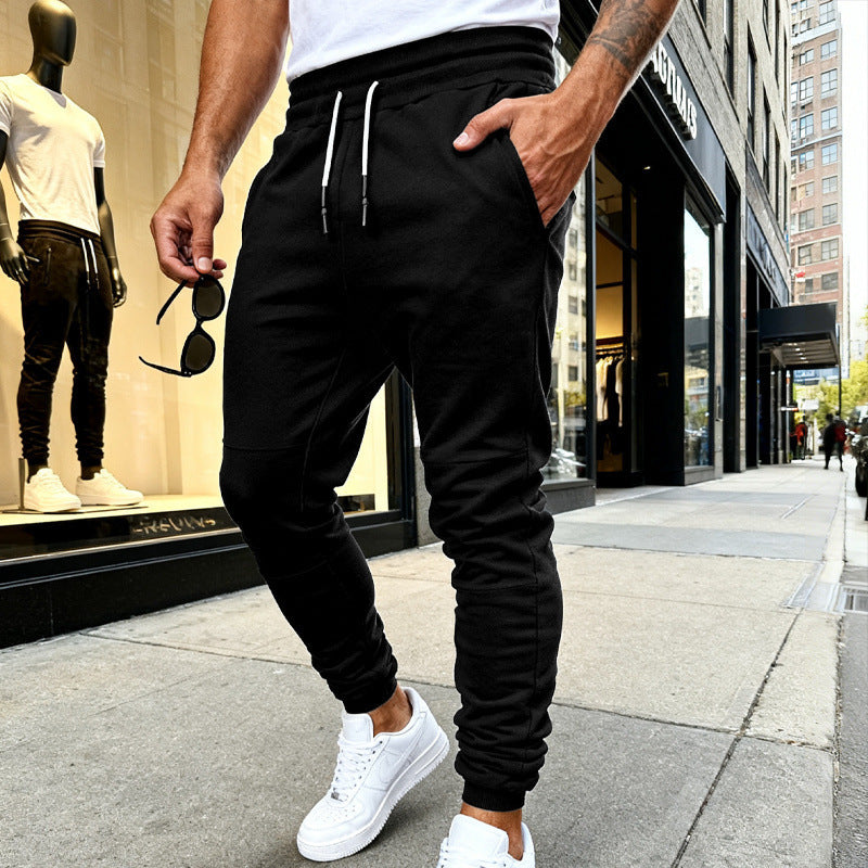 Men's nan tapered jogging pants with knee yoke, elastic drawstring waistband and zippered pockets Mune Fashion