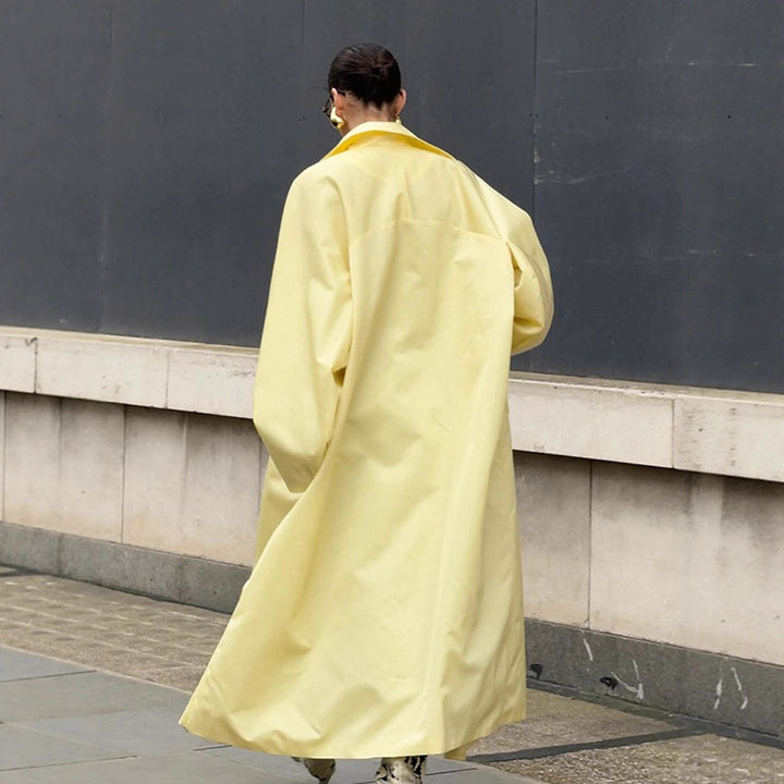Ladies Maxilength Oversize Coat in Cocoon Cut with Concealed Button Placket Mune Fashion