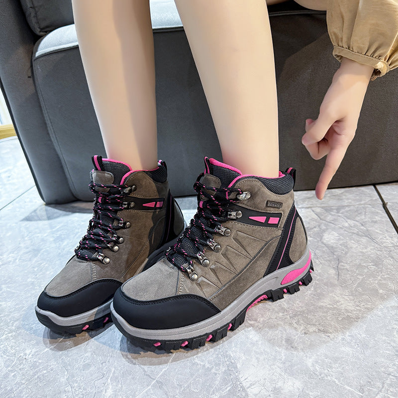Women nan robust Trekking boots with water-repellent suede look, padded ankle collar, and profiled outdoor outsole Mune Fashion