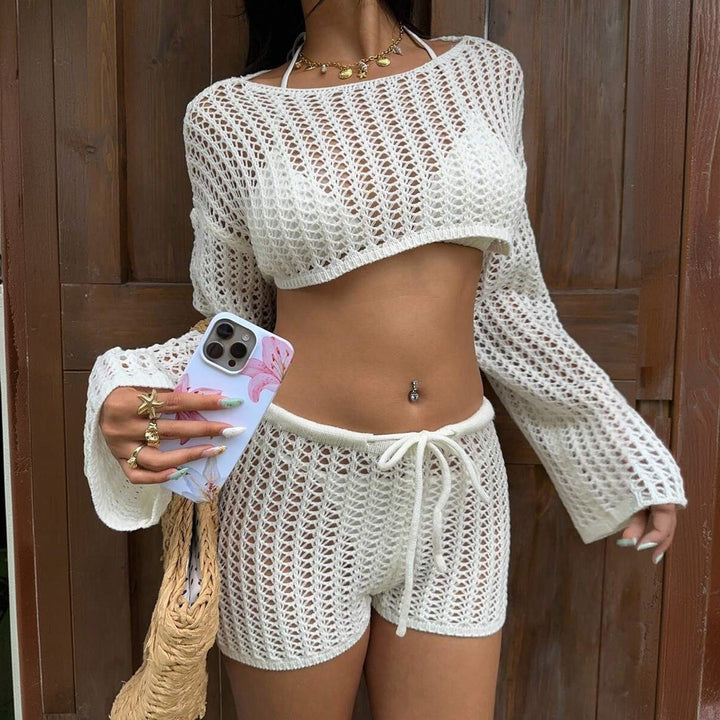 Women's airy crochet set with wide sleeves Mune Fashion