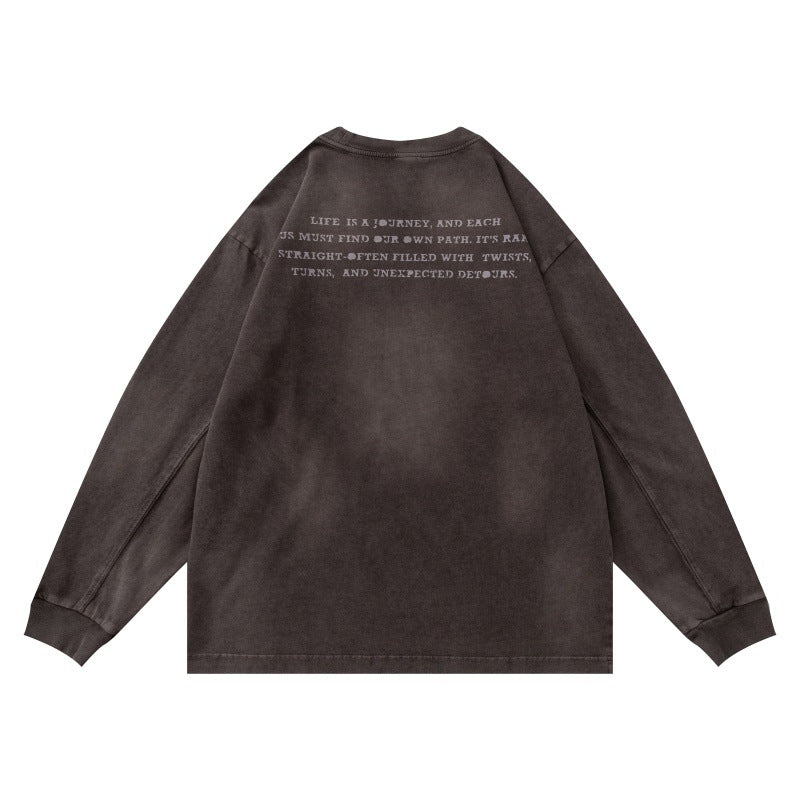 Unisex Oversize Sweatshirt with pigmented wash and subtle chest print Mune Fashion