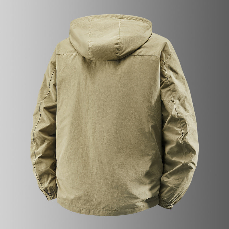 Men's Ultralight Outdoor Jacket with Adjustable Hood