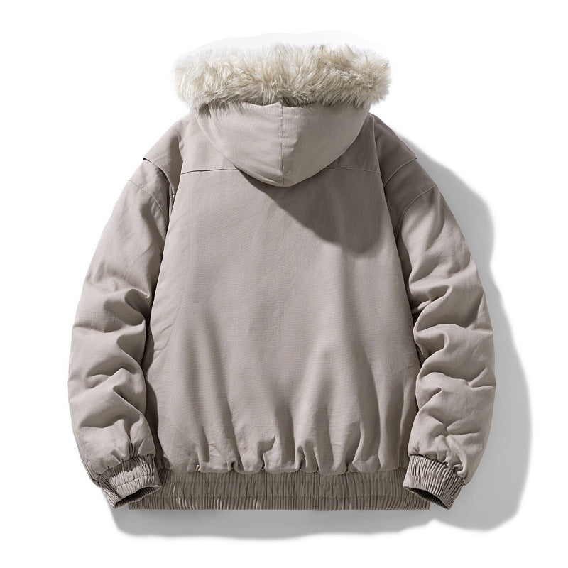 Unisex non-quilted winter jacket with synthetic fur hood and thermal filling Mune Fashion