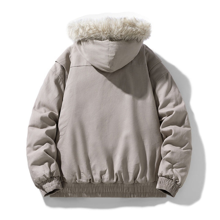 Unisex non-quilted winter jacket with synthetic fur hood and thermal filling Mune Fashion