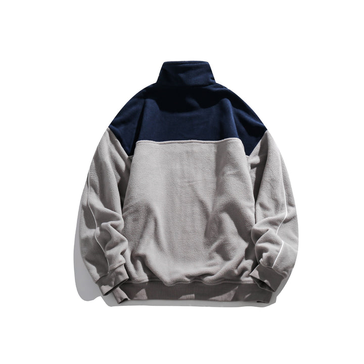 Unisex Fleece Half-Zip Pullover with High Collar, Raglan Sleeves and Contrast Panels Mune Fashion