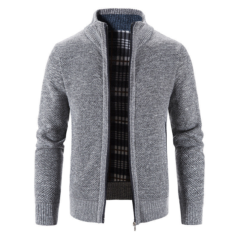 Men's Cardigan with Innovative Heat-Insulating Inner Lining Mune