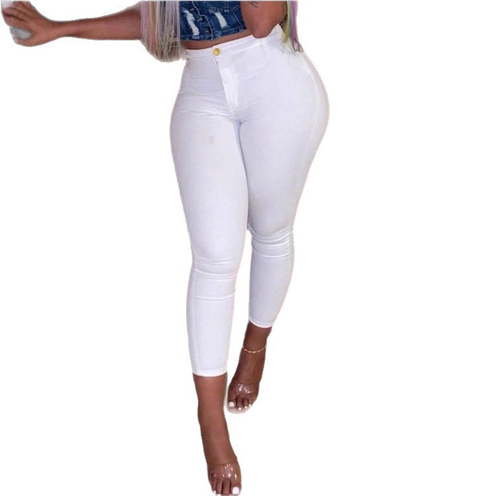 Women's high-waisted elastic tight jeans with figure-shaping effect Mune Fashion