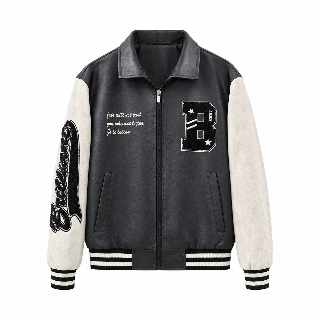 Men's Fashion Bomber Jacket with Logo Details Mune Fashion