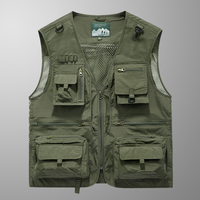 Men's Multi-Functional Outdoor Vest with Mesh Ventilation and Multiple Pockets Mune Fashion