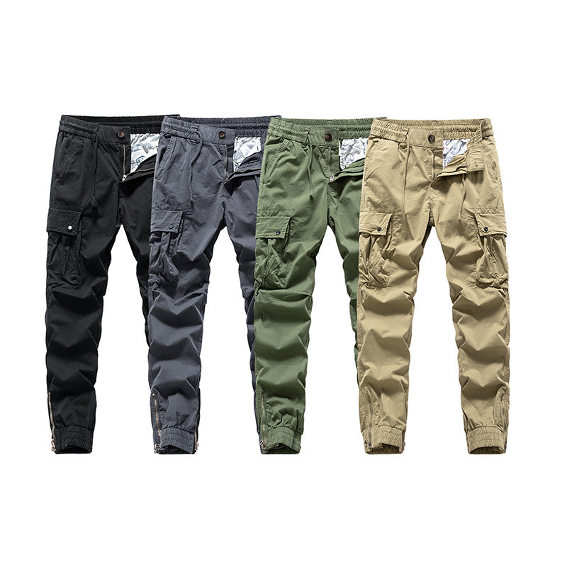 Herren Leichte Cargo-Jogginghose mit elastischem Komfortbund, Taschenorganisation und Reißverschluss‑Knöchel Mune Fashion