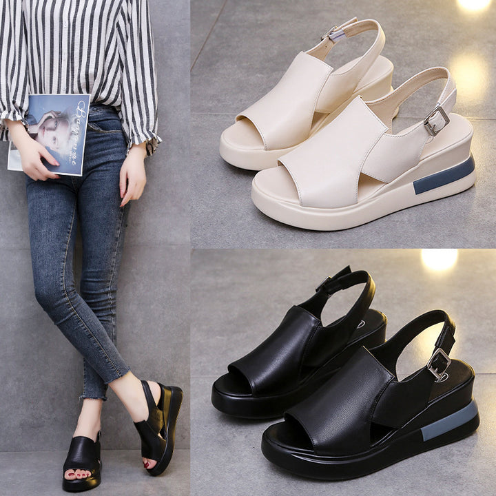 Ladies nan T-strap sandals with stable platform and padded footbed Mune Fashion