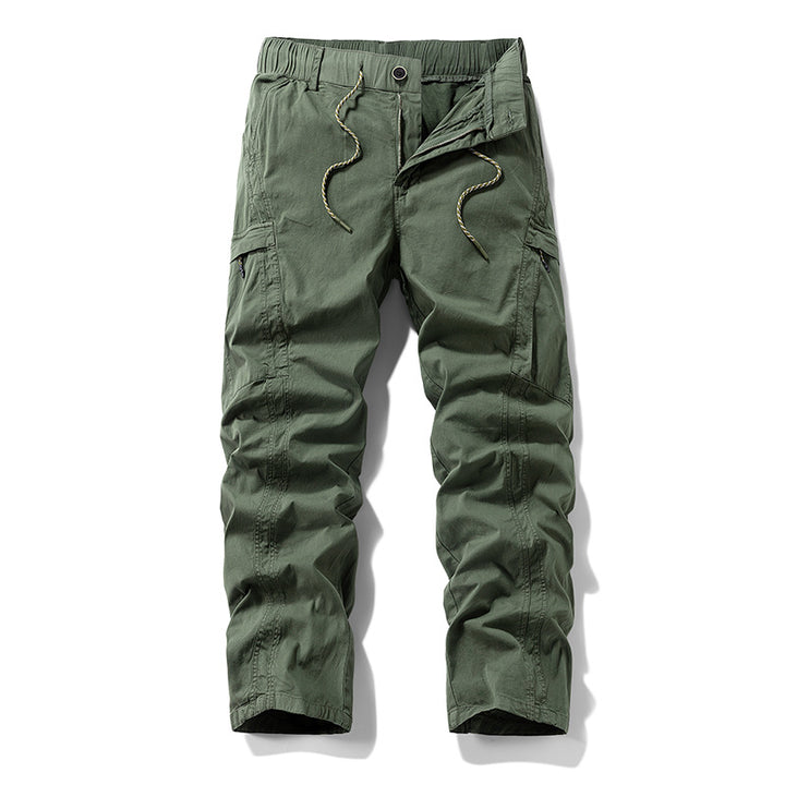 Men's Stretch Utility Cargo Pants with Elastic Waistband and Multiple Pockets Mune Fashion