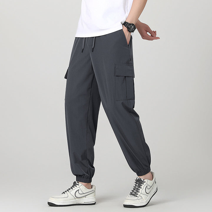 Men's Stylish Cargo Pants with Elastic Waistband and Side Pockets Mune Fashion