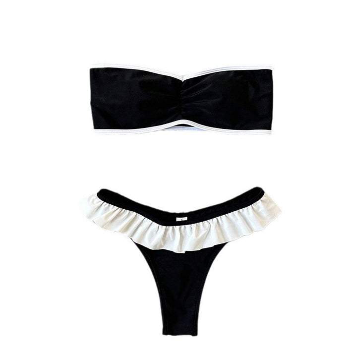 Women's bandeau bikini with flowing ruffle design and adjustable panties Mune Fashion