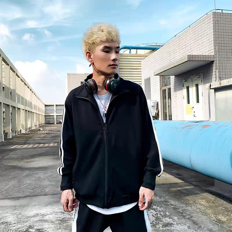 Men's Athletic Training Jacket with High Collar Mune Fashion