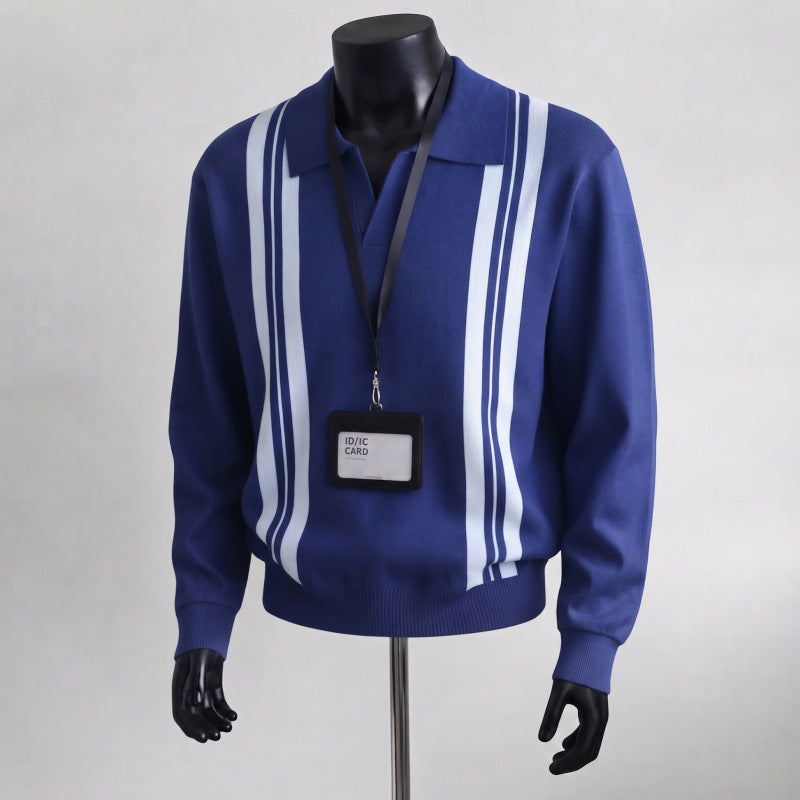 Men's Fashionable Sweater with Stripes Mune Fashion