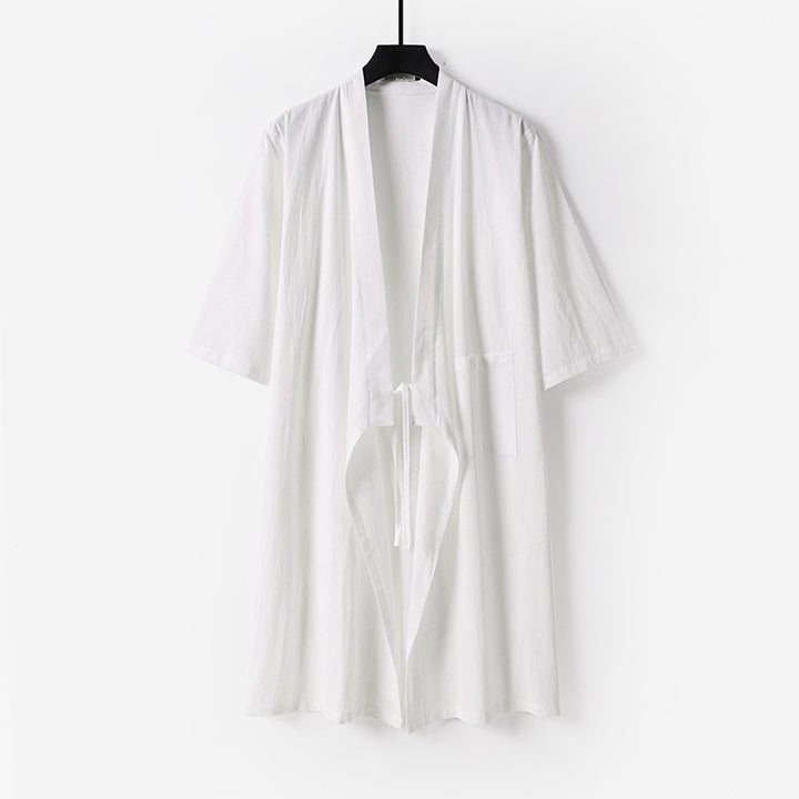 Unisex Oversize Kimono Coat made of cotton blend with tie belt and three-quarter sleeves Mune Fashion