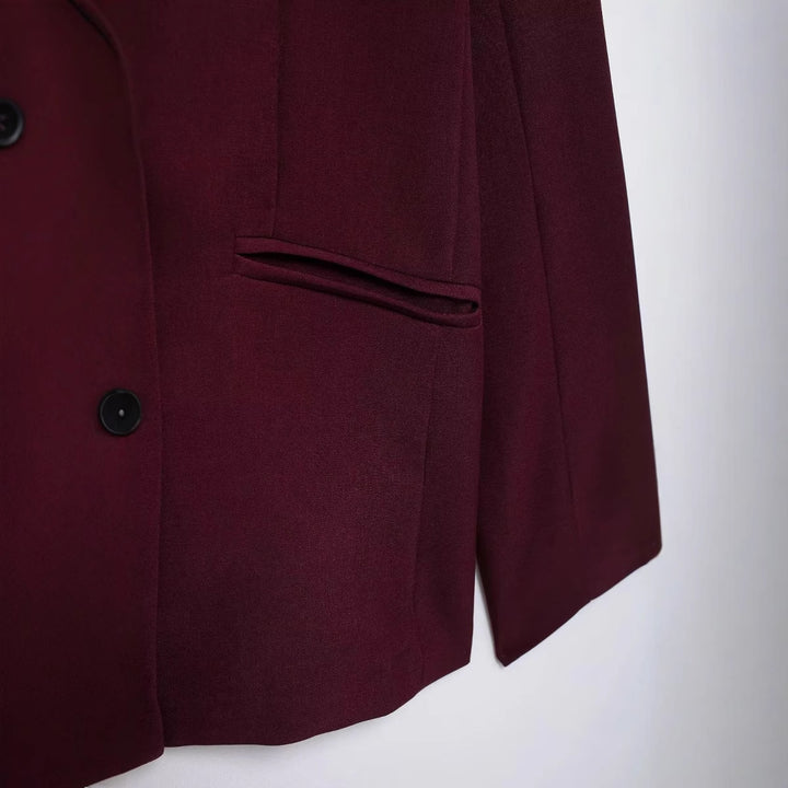 Women's nan kastiger double-breasted blazer jacket with dropped shoulder, lapel collar and lined inner seams Mune Fashion