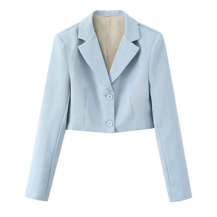 Ladies short blazer with tailored silhouette and lapel collar Mune Fashion