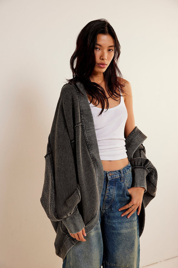 Women's Casual Oversized Sweat Jacket