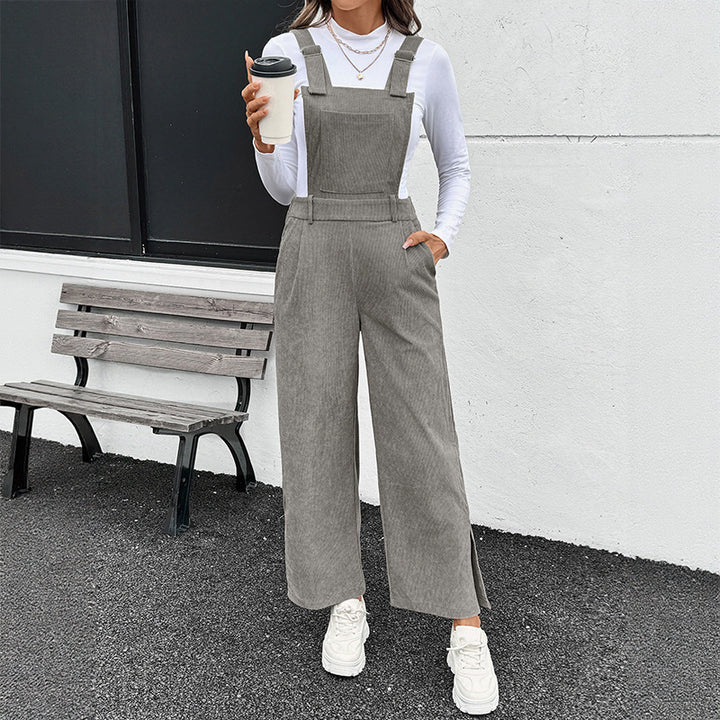 Ladies Casual Cotton Jumpsuit with Wide Legs Mune Fashion