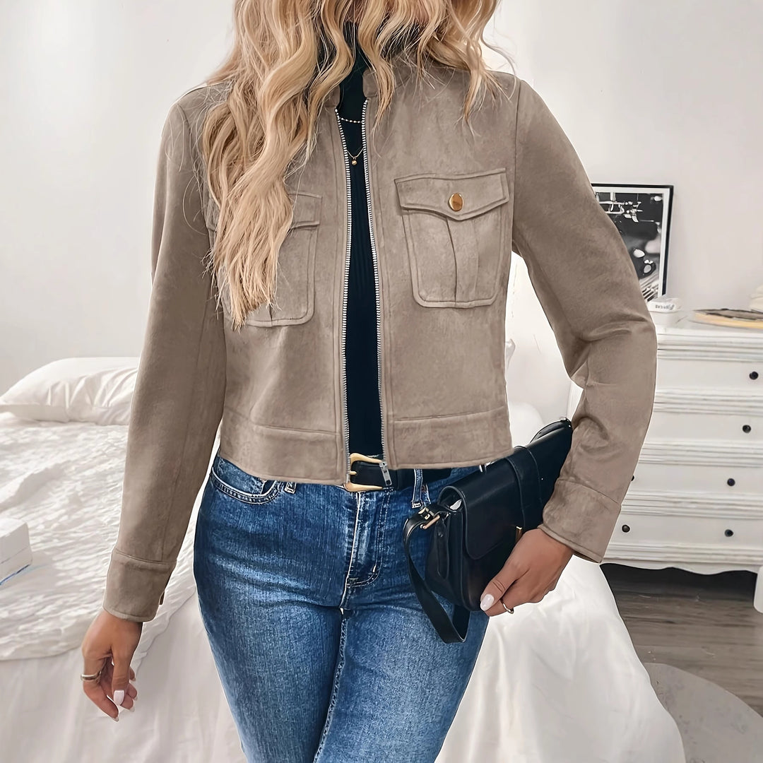 Ladies Fashion Short Jacket made of Suede